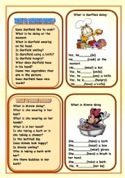 English Worksheet: PRESENT CONTINUOUS VS. SIMPLE PRESENT FLASH CARDS