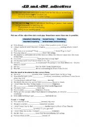English Worksheet: ED and ING adjectives
