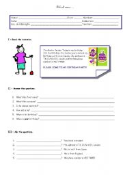 English Worksheet: personal identification