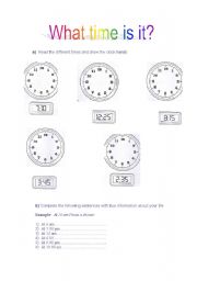 English worksheet: The Time