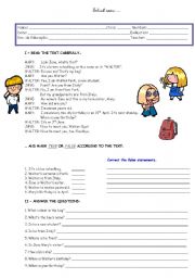 English Worksheet: Written test