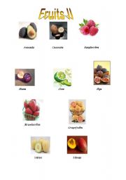 English worksheet: Fruits 