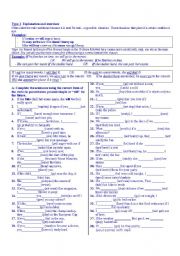 English Worksheet: if clause type 1