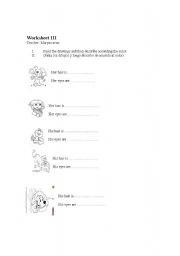English worksheet: Descriptions of  Characters