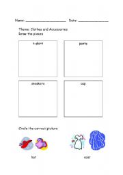 English worksheet: Clothes and Accessories