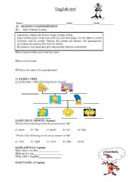 English worksheet: family