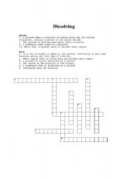 English Worksheet: Solutions Crossword