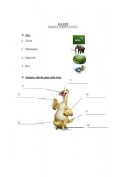 English Worksheet: ICE AGE 1 (scene 8)