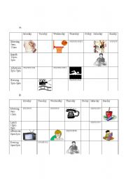 English Worksheet: Daily Activity worksheet