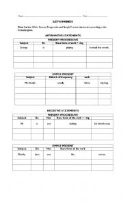English Worksheet: simple present - present progressive