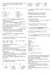 English Worksheet: ADJECTIVES AND ADVERBS 