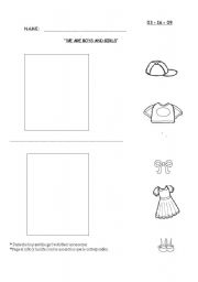 English Worksheet: clothes for boys and girls