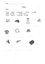 English Worksheet: clothes