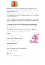 English Worksheet: Origin of Easter eggs and bunnies