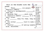 English worksheet: past simple charlie and the chocolate factory