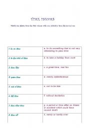 English worksheet: TIME IDIOMS