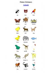 English worksheet: Animals