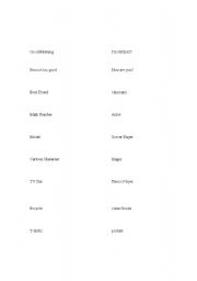 English Worksheet: Pictionary Game for JHS