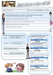 English Worksheet: Edward asked me to dance with him- Reported commands and requests