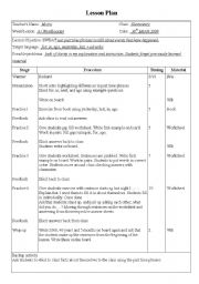 English worksheet: lesson plan past time phrases