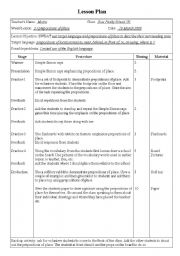 English Worksheet: lesson plan vocab