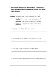 English worksheet: make sentences