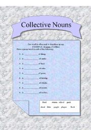 English Worksheet: Collective Nouns