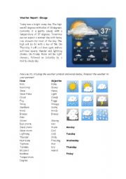 English Worksheet: Weather Report