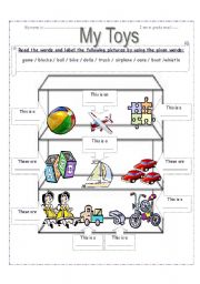 English Worksheet: toys