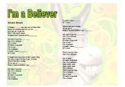 English worksheet: Song: Im a believer
