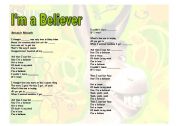 English Worksheet: Song: Im a believer