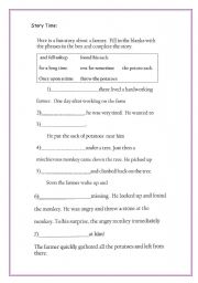 English worksheet: Writing a story