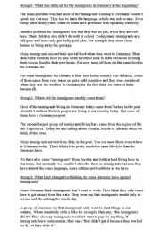 English Worksheet: imigration to Germany