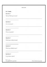 English Worksheet: Oral Assessment