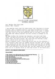 English Worksheet: Police Reports