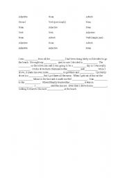 English Worksheet: day at the beach madlib