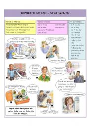 English Worksheet: REPORTED SPEECH - STATEMENTS