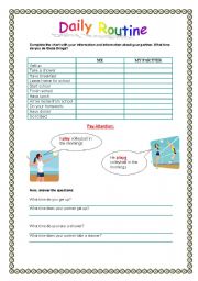 English worksheet: Daily Routine