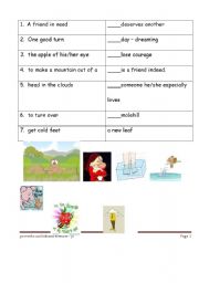English worksheet: match the proverb