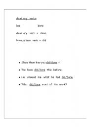 English Worksheet: did   or   done