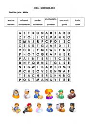 English Worksheet: Jobs - wordsearch