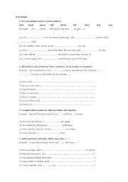 English Worksheet: Past Simple & Continous and Present Simple & Continous