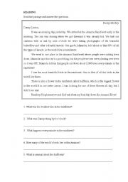 English Worksheet: Reading