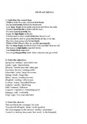 English worksheet: Adjectives and Adverbs