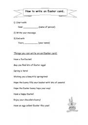 English Worksheet: How to write an Easter card