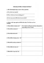 English Worksheet: Listening: Living in the future (activity worksheet and scenarios)