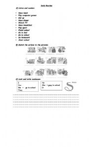 English worksheet: daily routine