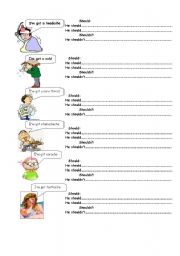 English Worksheet: should