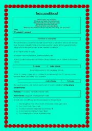 English Worksheet: Zero conditional, rules and exercises