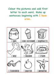English Worksheet: A or An worksheet